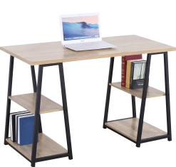 Bureau Malia 120cm Avec étagères - Chêne/noir