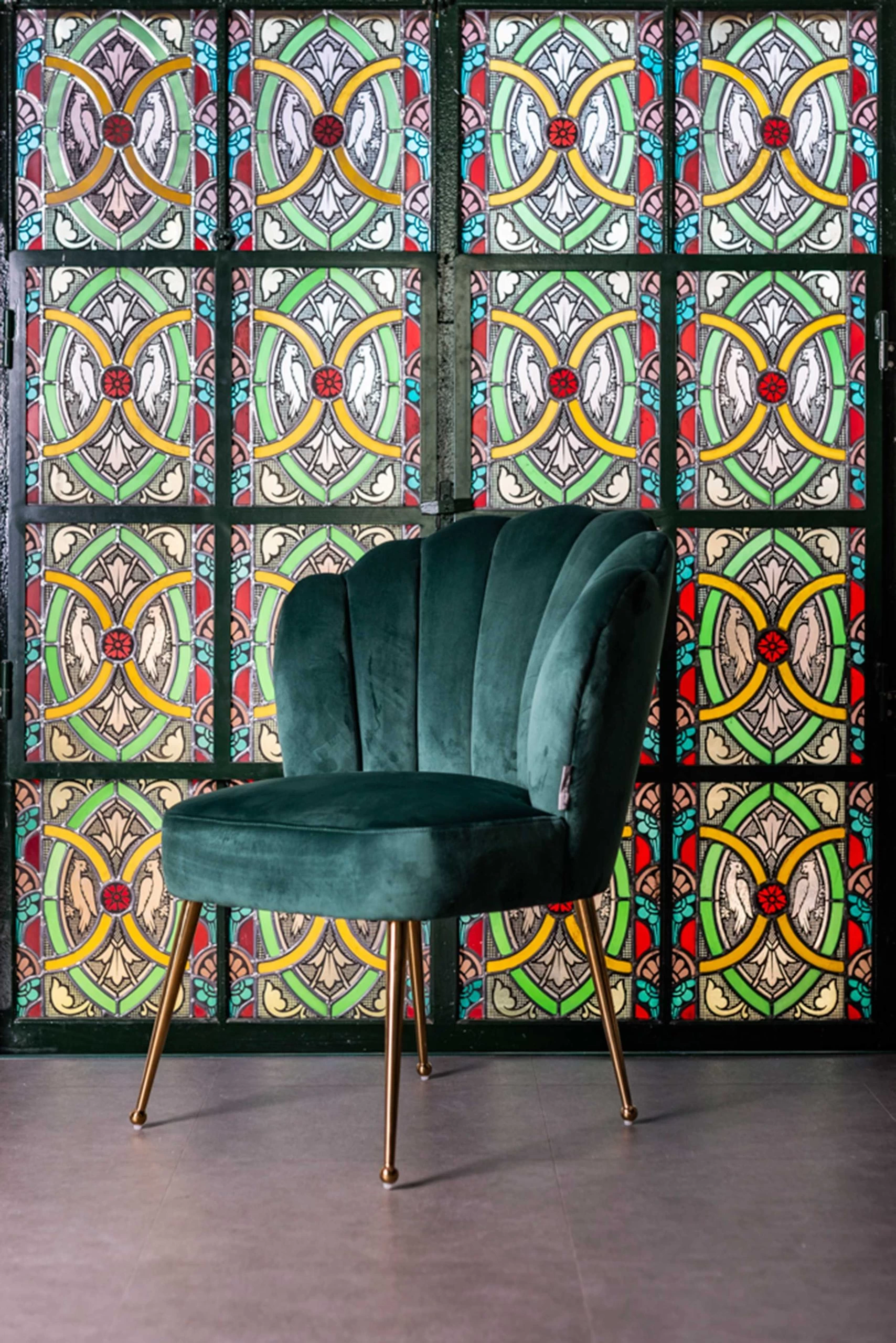 RICHMOND Chaise Chiesa Velours - Noir/or 6 RICHMOND Chaise Chiesa Velours - Noir/or – Image 6