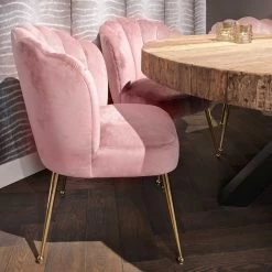 RICHMOND Chaise De Salle à Manger Chiesa Velours - Rose/or