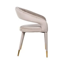 RICHMOND Chaise De Salle à Manger Heleen Velours - Kaki -Meubles Tables Et Chaises Shop S4534 KHAKI VELVET 2 5389