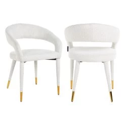 RICHMOND Chaise De Salle à Manger Heleen Bouclé - Blanc -Meubles Tables Et Chaises Shop S4534 WHITE BOUCL 0 c0f8