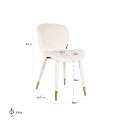 RICHMOND Chaise Darras Chenille - Blanc -Meubles Tables Et Chaises Shop S4543 FR WHITE CHENILLE 6 59c6