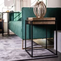 RICHMOND Table D'appoint Cadis 42x42cm - Or Champagne