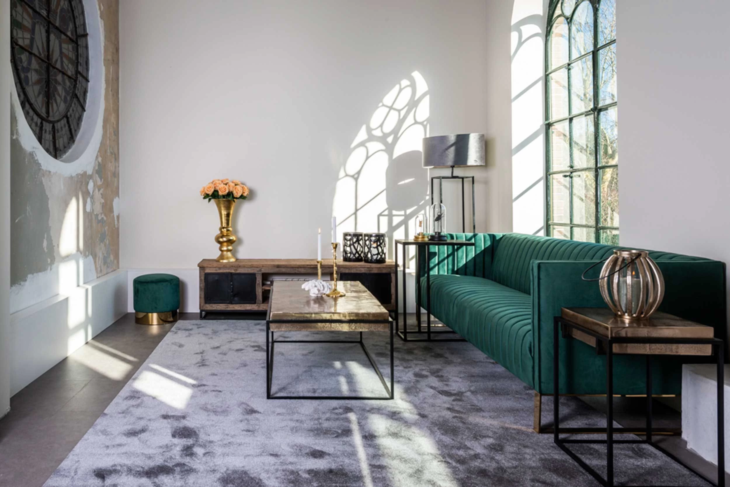 RICHMOND Table D'appoint Cadis 42x42cm - Or Champagne 7 RICHMOND Table D'appoint Cadis 42x42cm - Or Champagne – Image 7