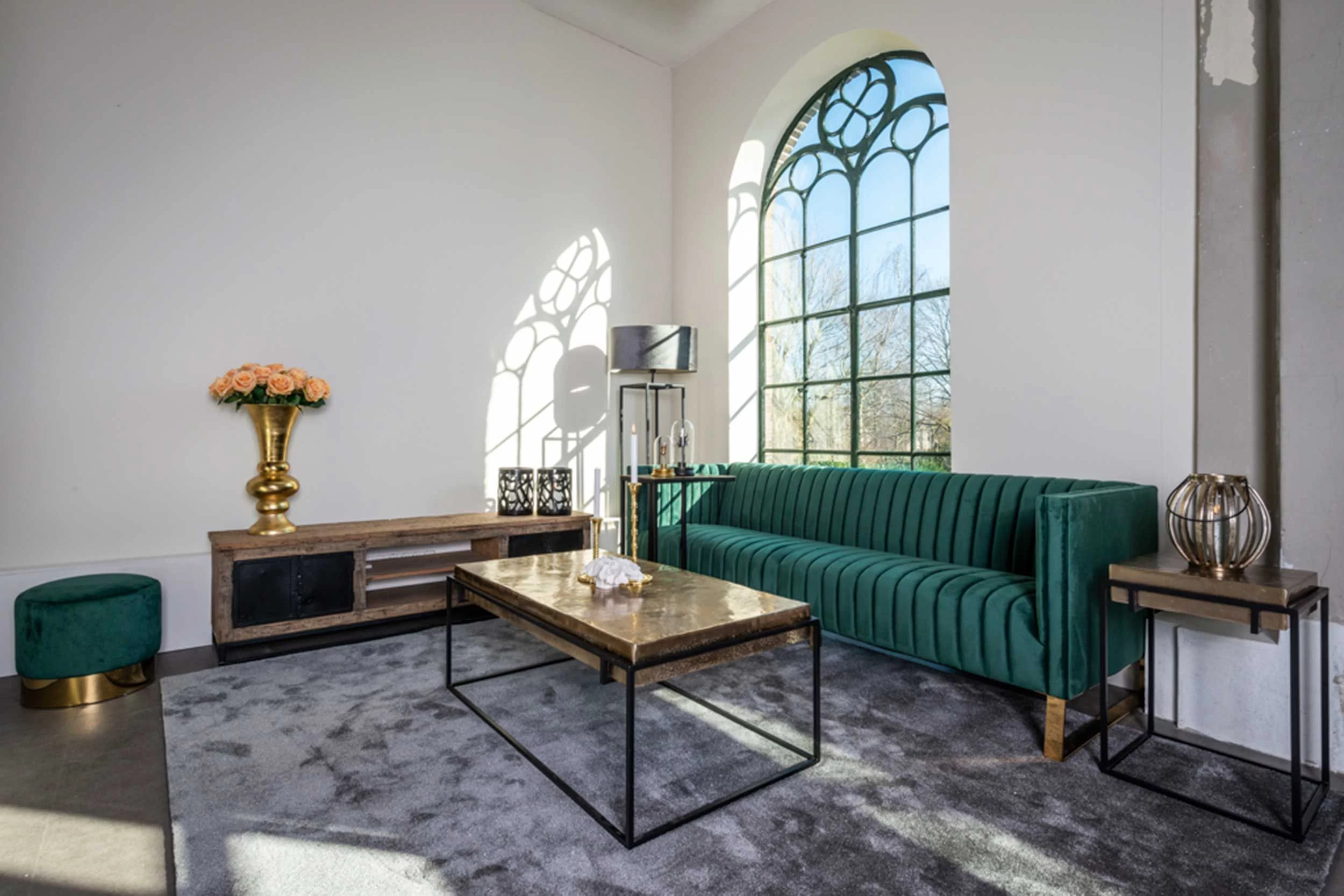 RICHMOND Table D'appoint Cadis 42x42cm - Or Champagne 5 RICHMOND Table D'appoint Cadis 42x42cm - Or Champagne – Image 5