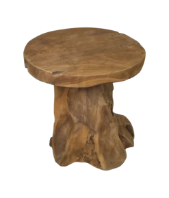 Tabouret Block Avec Siège-bois De Racine/teck Tronc D'arbre