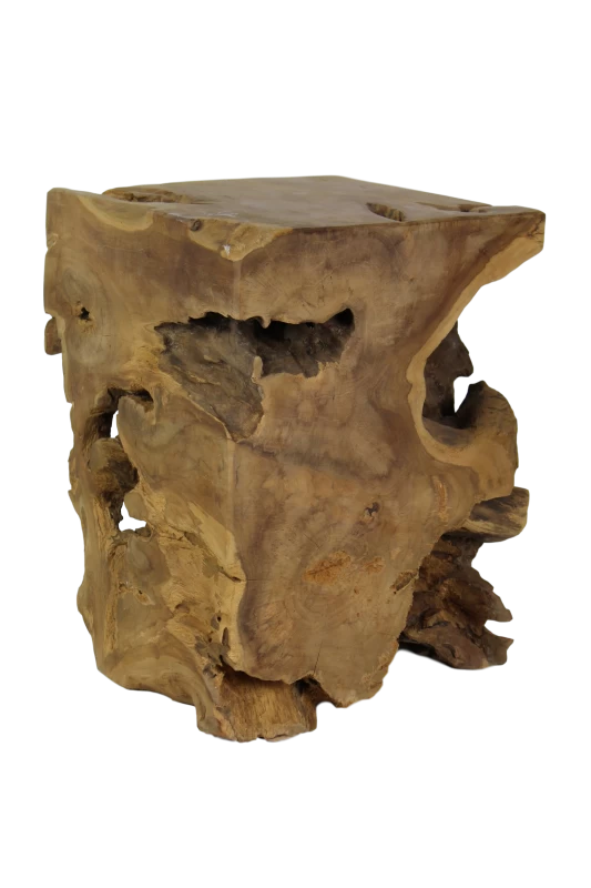 Tabouret Block Rectangle-teck Tronc D'arbre Avec Forme Naturelle 2 Tabouret Block Rectangle-teck Tronc D'arbre Avec Forme Naturelle – Image 2