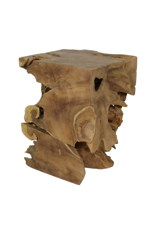 Tabouret Block Rectangle-teck Tronc D'arbre Avec Forme Naturelle 5 Tabouret Block Rectangle-teck Tronc D'arbre Avec Forme Naturelle – Image 5
