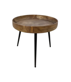 Table D'appoint Ventura ø50cm Bois De Manguier/fer - Naturel 8 Table D'appoint Ventura ø50cm Bois De Manguier/fer - Naturel -Meubles Tables Et Chaises Shop VENTURA50NA 5 70d5