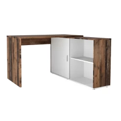 FMD Bureau D'angle Vaiana - Bois Vieilli/blanc