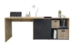 FMD Bureau D'angle Vaiana - Chêne Vieilli/anthracite -Meubles Tables Et Chaises Shop Valley Artisan Matera Frontal mitDeko 1 c751