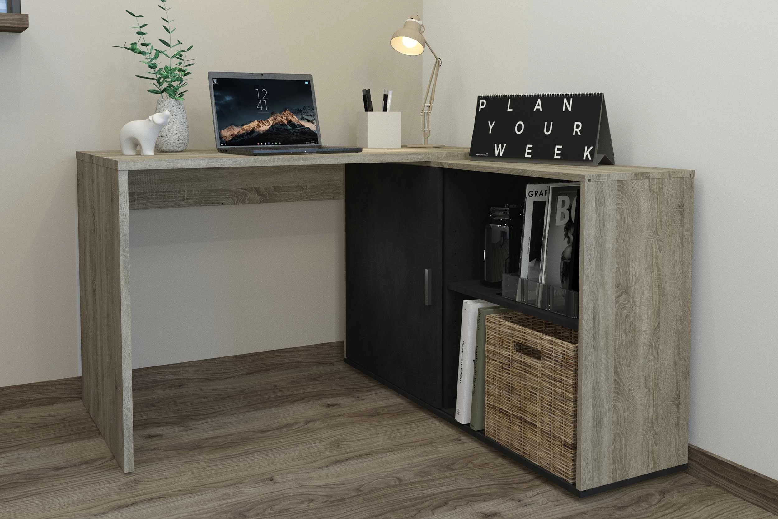 FMD Bureau D'angle Vaiana - Chêne/anthracite 5 FMD Bureau D'angle Vaiana - Chêne/anthracite – Image 5