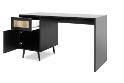 Bureau Daka 130cm 1 Porte & 1 Tiroir - Noir/nature 19 Bureau Daka 130cm 1 Porte & 1 Tiroir - Noir/nature -Meubles Tables Et Chaises Shop Vienna 30A Schreibtisch perspektive 2 offen 205a