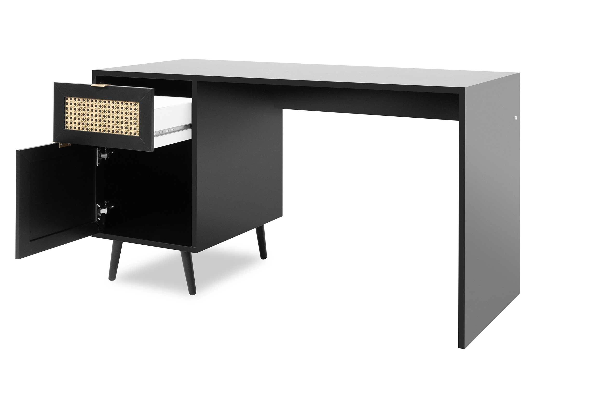 Bureau Daka 130cm 1 Porte & 1 Tiroir - Noir/nature 10 Bureau Daka 130cm 1 Porte & 1 Tiroir - Noir/nature – Image 10