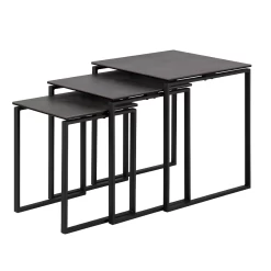 Jeu De 3 Tables D'appoint Nicola Céramique - Noir
