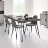 Table à Manger Eclips 180x90cm - Gris/noir