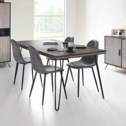 Table à Manger Eclips 180x90cm - Gris/noir