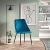Chaise Maria Velours - Bleu/noir