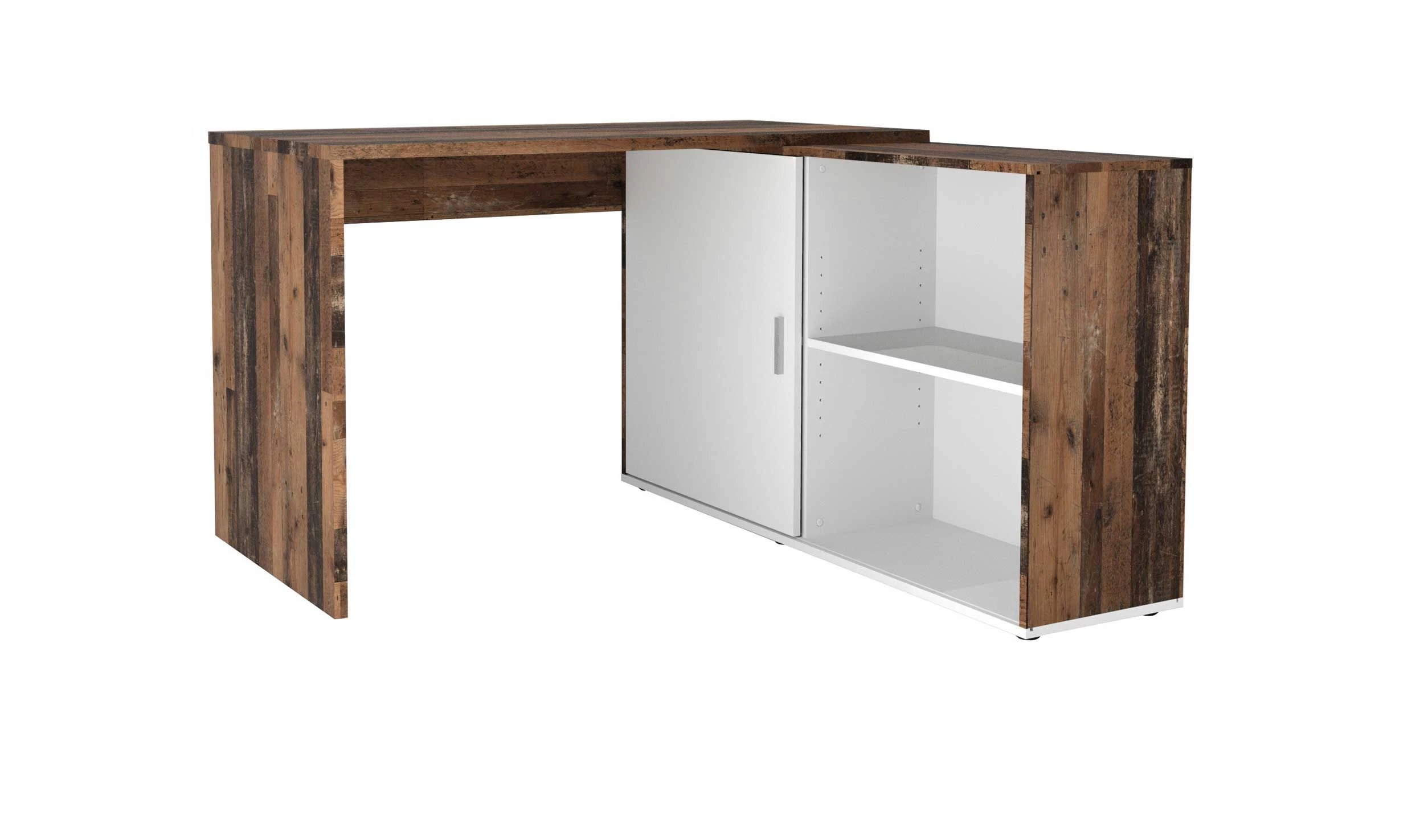 FMD Bureau D'angle Vaiana - Bois Vieilli/blanc 2 FMD Bureau D'angle Vaiana - Bois Vieilli/blanc – Image 2