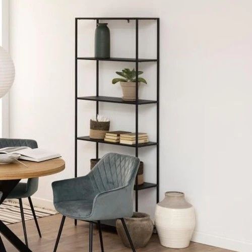 Bibliothèque Nebas 69,5cm 5 étagères - Noir Mat 1 Bibliothèque Nebas 69,5cm 5 étagères - Noir Mat